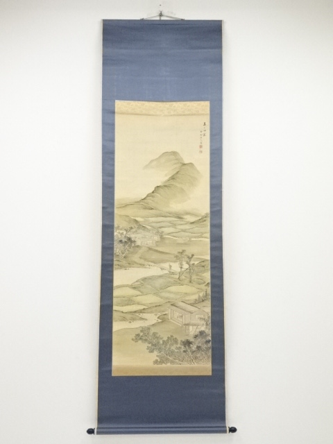 JAPANESE HANGING SCROLL / HAND PAINTED / SCENERY / BY KYSON TAKAHASHI
